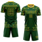 Fußball Jersey Custom Grün Sublimation Gelb Geometrische Formen Uniform