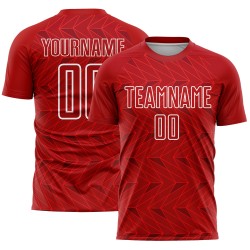Trikot Uniform Weiß Benutzerdefinierte Rot Fußball Sublimation