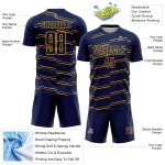 Linien Gelb Sublimation Uniform Jersey Navy Custom Fußball