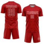 Trikot Uniform Weiß Benutzerdefinierte Rot Fußball Sublimation