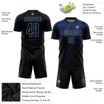 Blue-Royal Fußball Custom Jersey Sublimation Uniform Hellschwarz