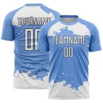 Hellweiß-Schwarz Abstraktes Fußballtrikot Uniform Blau Sublimation Custom Art Fragment