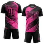 Benutzerdefinierte schwarze Linie Trikot rosa Sublimation Uniform Fußball